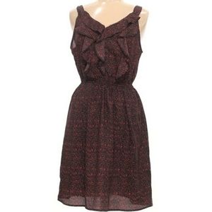 ⭐3/$20 Mossimo black red dot dress ruffled V Neck